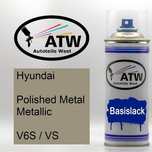 Hyundai, Polished Metal Metallic, V6S / VS: 400ml Sprühdose, von ATW Autoteile West.